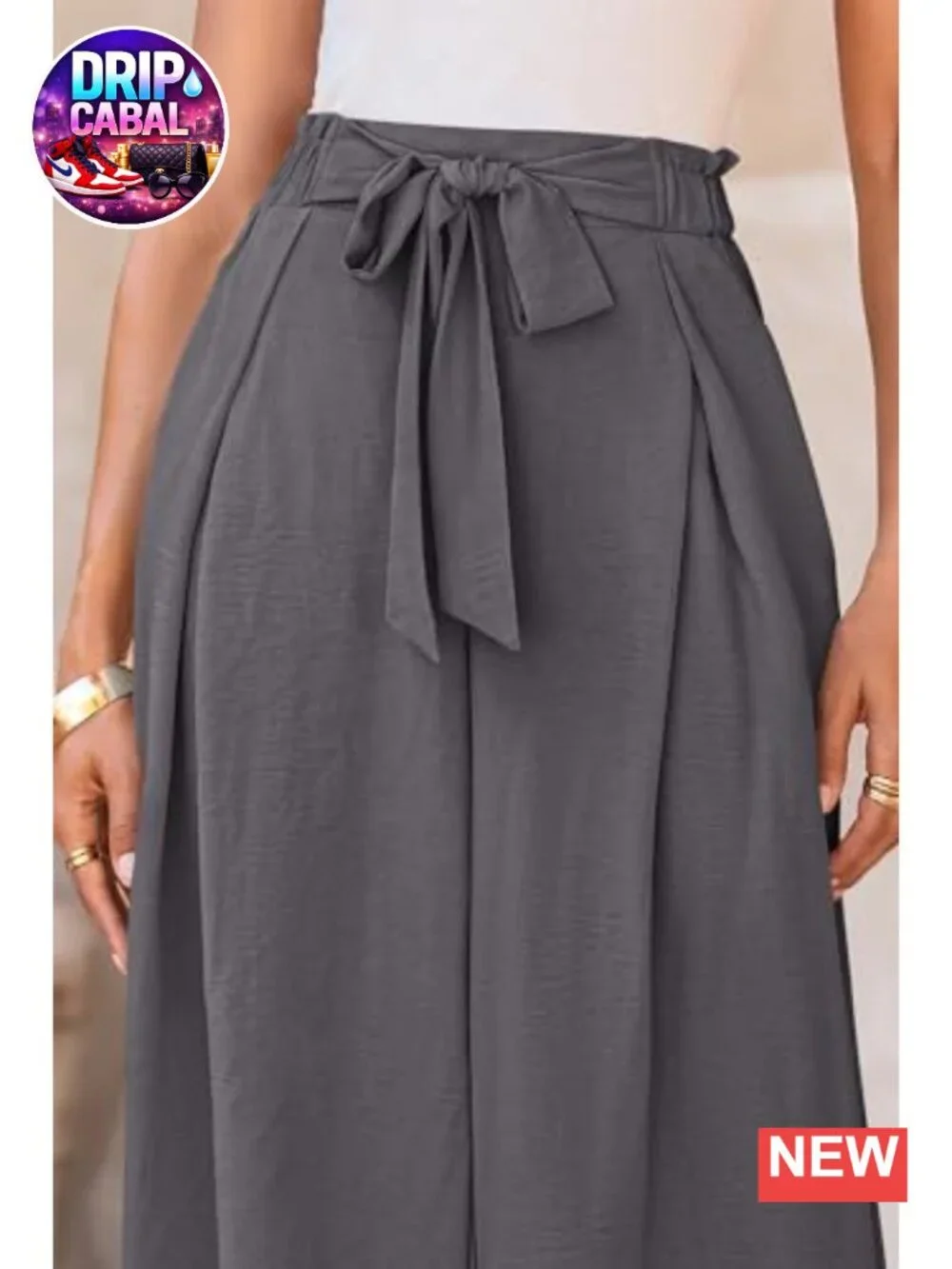 Wide Leg Palazzo Pants for Women High Waisted Elastic Waist Pull-On Trousers